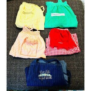 Lot of 5 VINTAGE Unbranded Kitchen/Gardening Cottagecore Aprons